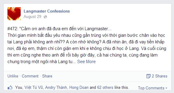 tiếng anh langmaster confession