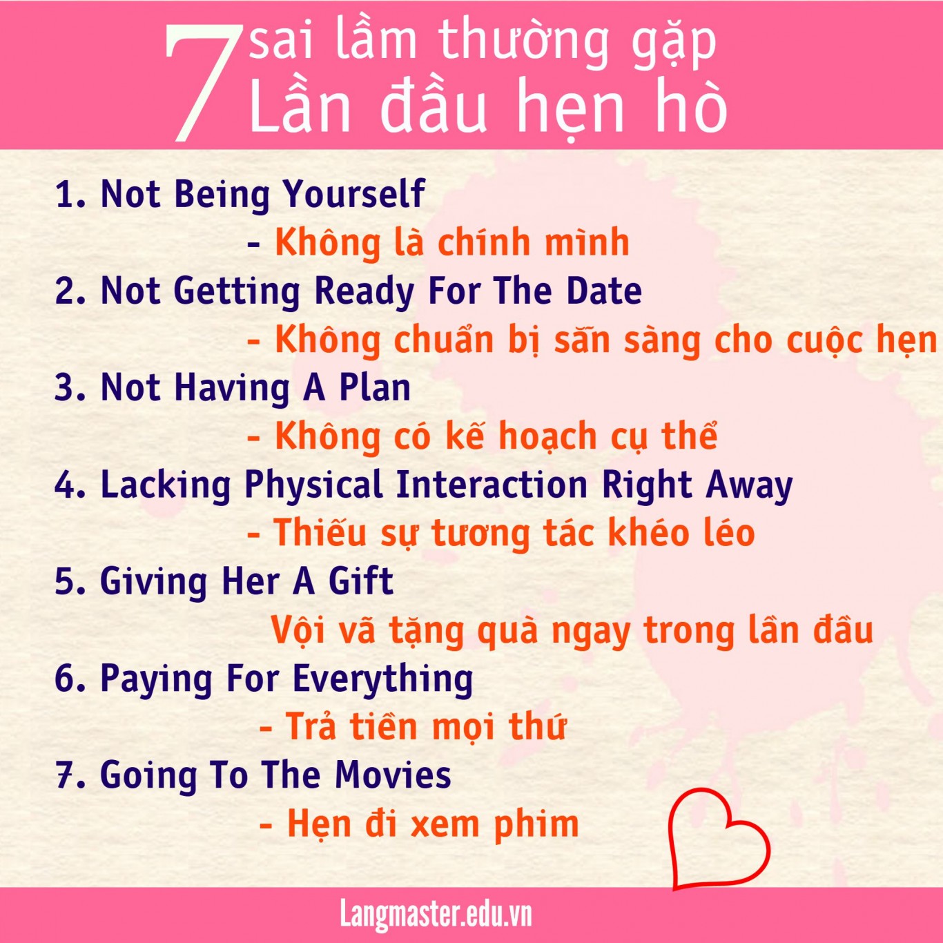 7 sai lầm thường gặp ở lần hẹn hò đầu