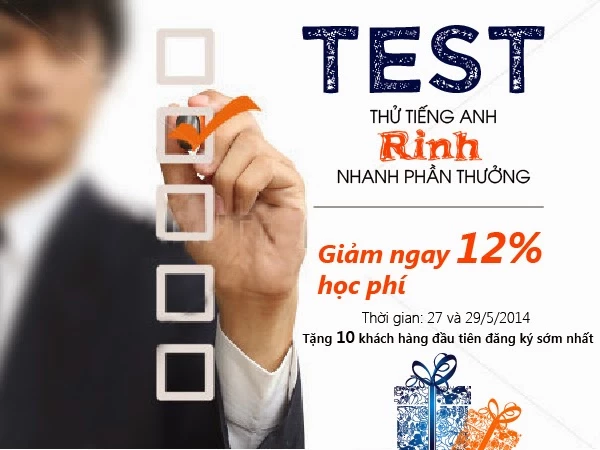 Test thử tiếng Anh- rinh nhanh phần thưởng