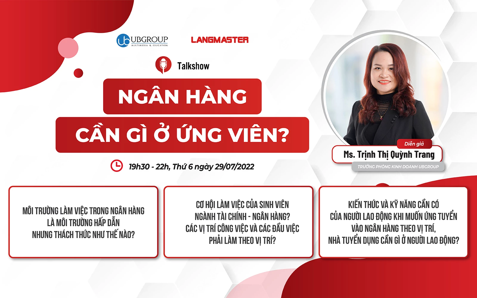 TALKSHOW “NGÂN HÀNG CẦN GÌ Ở ỨNG VIÊN” - CẨM NANG CÁC BANKERS TƯƠNG LAI NHẤT ĐỊNH KHÔNG ĐƯỢC BỎ LỠ