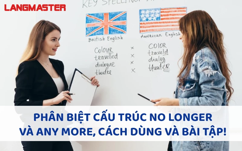 PHÂN BIỆT CẤU TRÚC NO LONGER VÀ ANY MORE, CÁCH DÙNG VÀ BÀI TẬP!