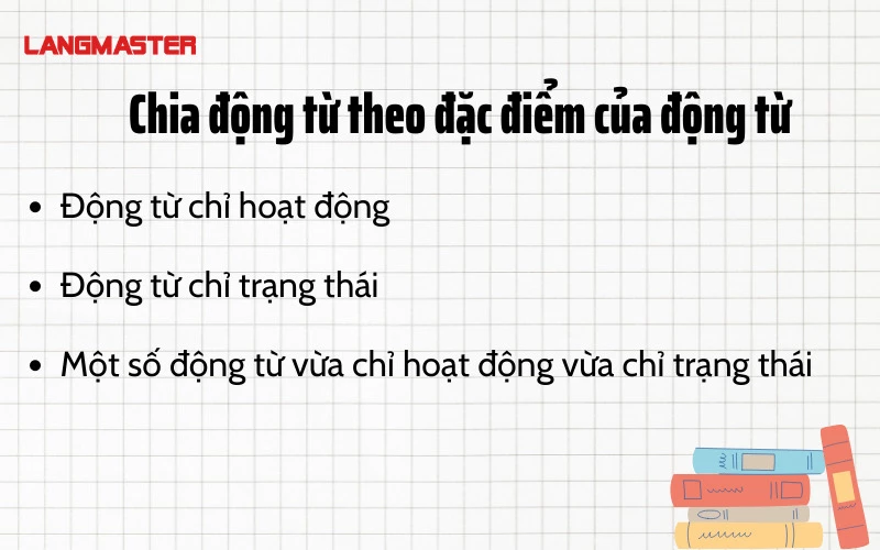 Chia động từ theo đặc điểm của động từ