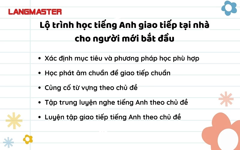 lộ trình học tiếng anh giao tiếp tại nhà cho người mới bắt đầu