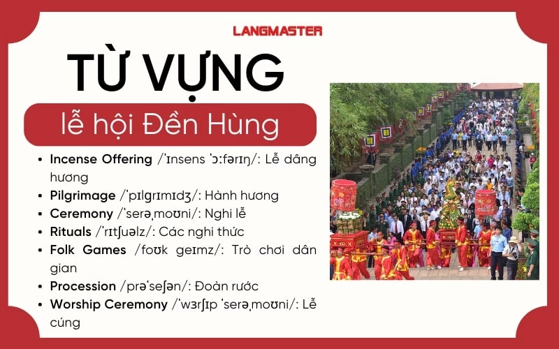 Từ vựng tiếng Anh về lễ hội Đền Hùng