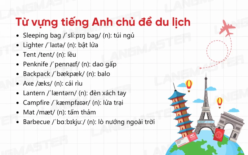 Từ vựng tiếng Anh chủ đề du lịch