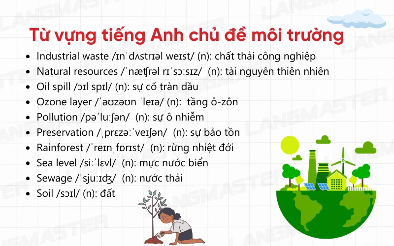 Từ vựng tiếng Anh chủ đề môi trường 