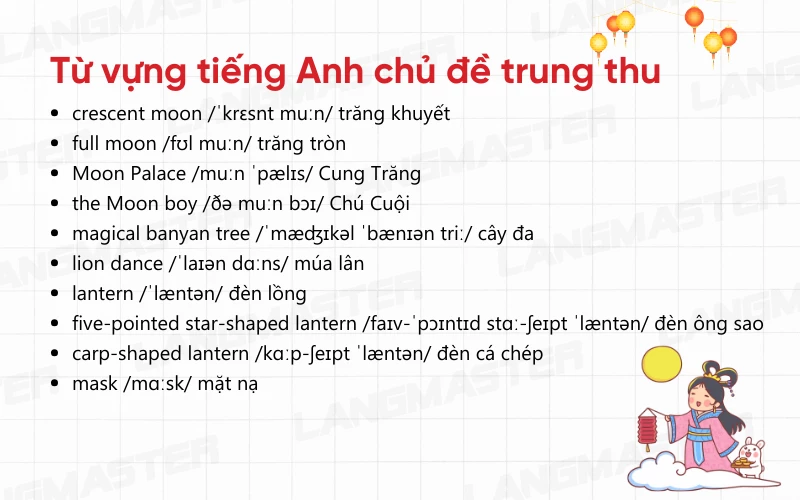 Từ vựng tiếng Anh chủ đề trung thu