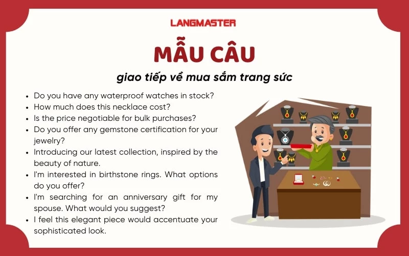 Mẫu câu giao tiếp về mua sắm trang sức