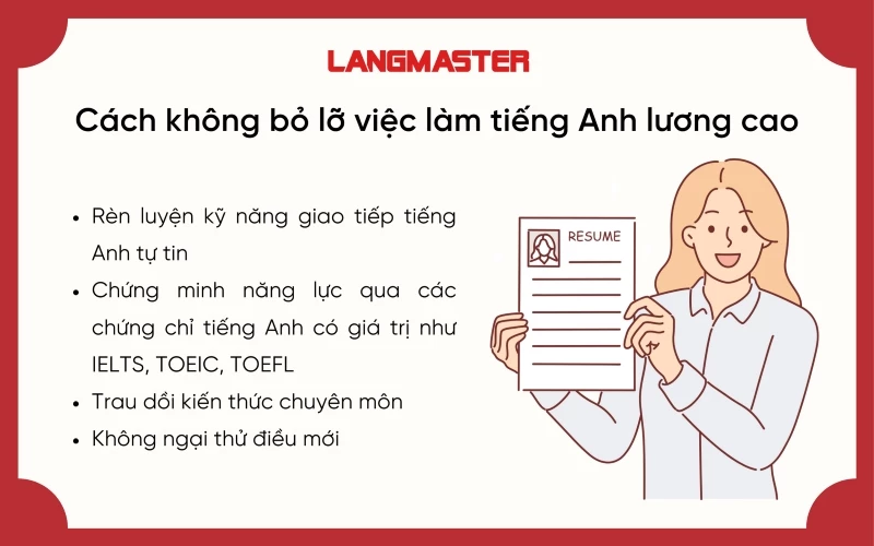 Cách không bỏ lỡ việc làm cần tiếng Anh lương cao