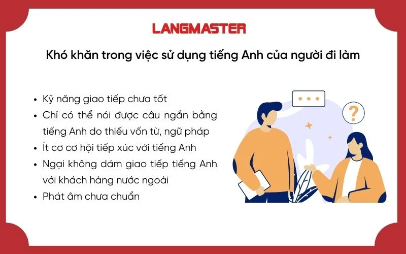 Khó khăn trong việc sử dụng tiếng Anh của người đi làm tại nước ngoài