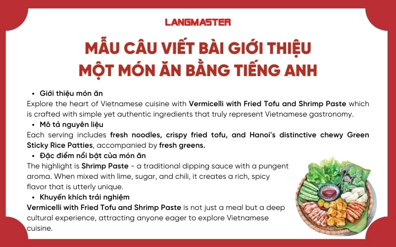 Cách giới thiệu món ăn bằng tiếng Anh