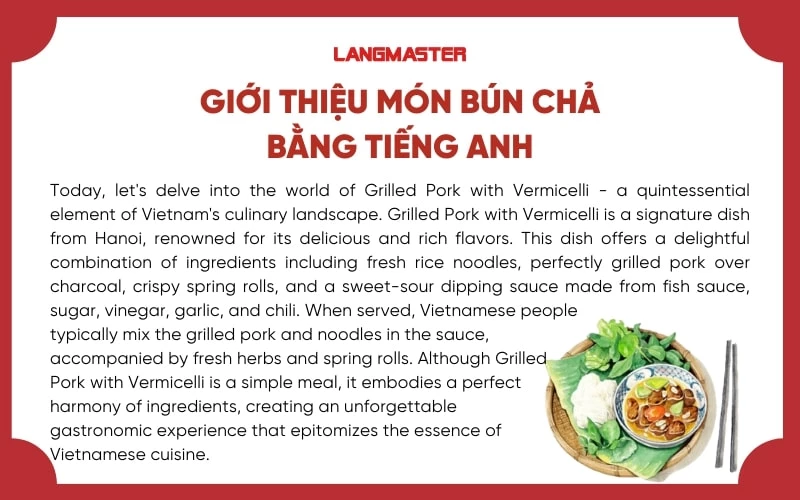 Giới thiệu món bún chả bằng tiếng Anh