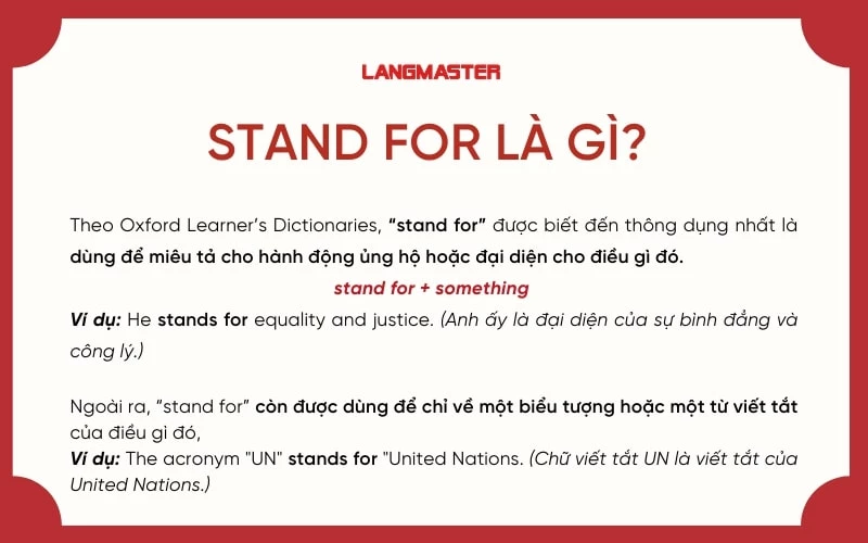 Stand for nghĩa là gì?