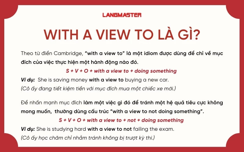 With a view to doing sth là gì?