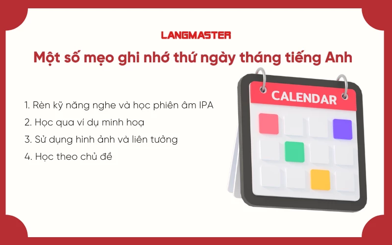 mẹo ghi nhớ các đọc thứ ngày tháng trong tiếng anh