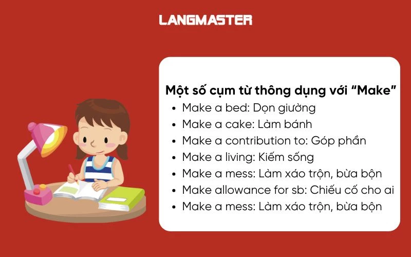 một số cụm từ thông dụng với 'make'