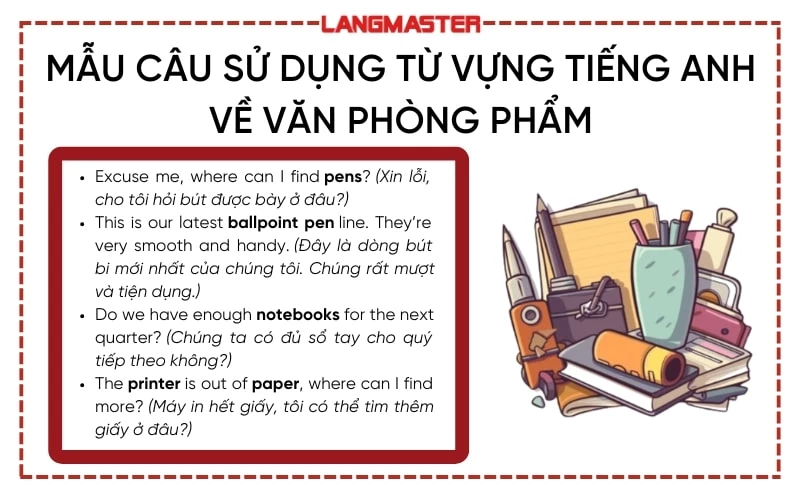 mẫu câu giao tiếp khi mua văn phòng phẩm