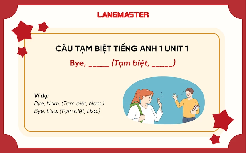 Mẫu câu tạm biệt trong tiếng Anh lớp 1 Unit 1 Global Success