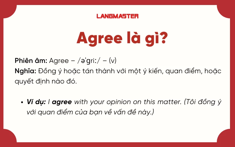 Agree là gì? Agree là đồng ý hoặc tán thành