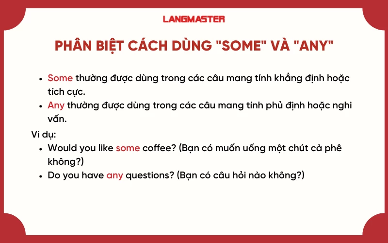 Phân biệt Any va Some