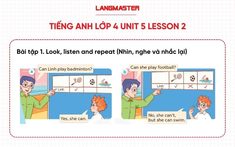 Tiếng anh lớp 4 unit 5 bài 1 L2