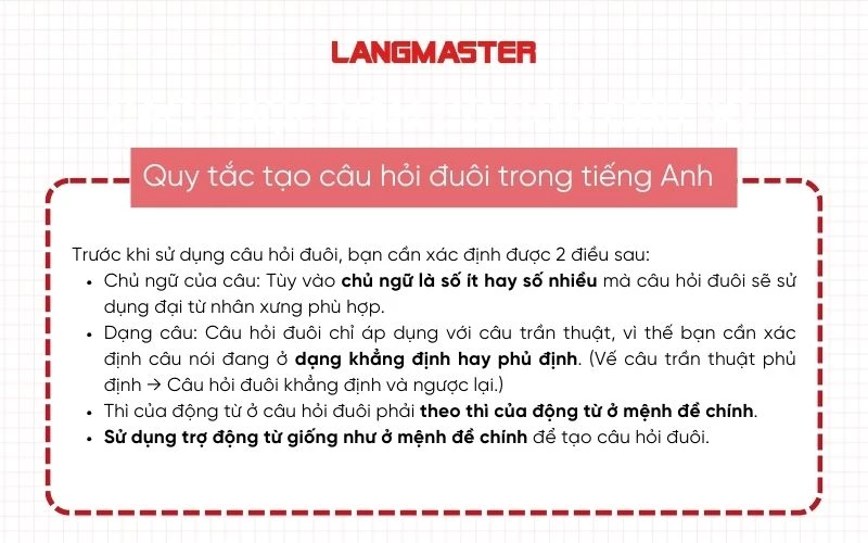 Quy tắc và cấu trúc câu hỏi đuôi trong tiếng Anh 