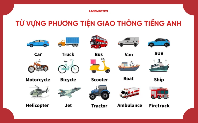 Từ vựng phương tiện giao thông bằng tiếng Anh