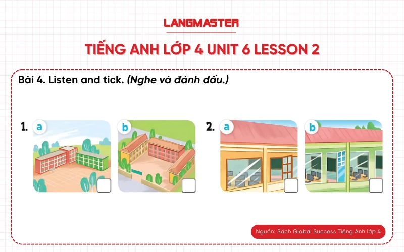 Bài 4 Tiếng Anh lớp 4 Unit 6 lesson 2 Global Success