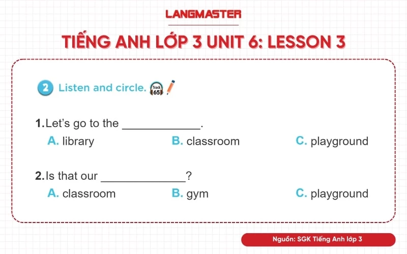 tiếng anh lớp 3 unit 6 lesson 3