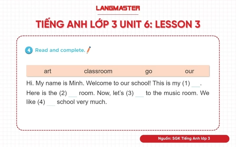 tiếng anh lớp 3 unit 6 lesson 3