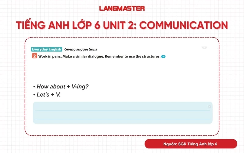 Tiếng Anh lớp 6 Unit 2 Communication