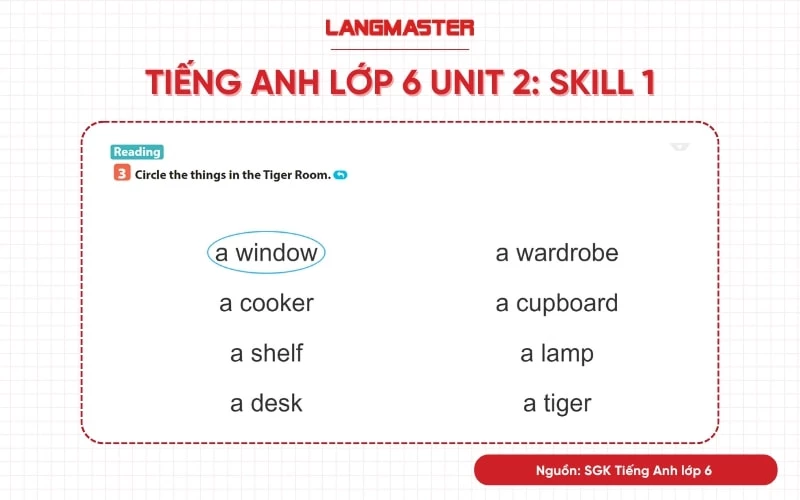 Tiếng Anh lớp 6 Unit 2 Skills 1