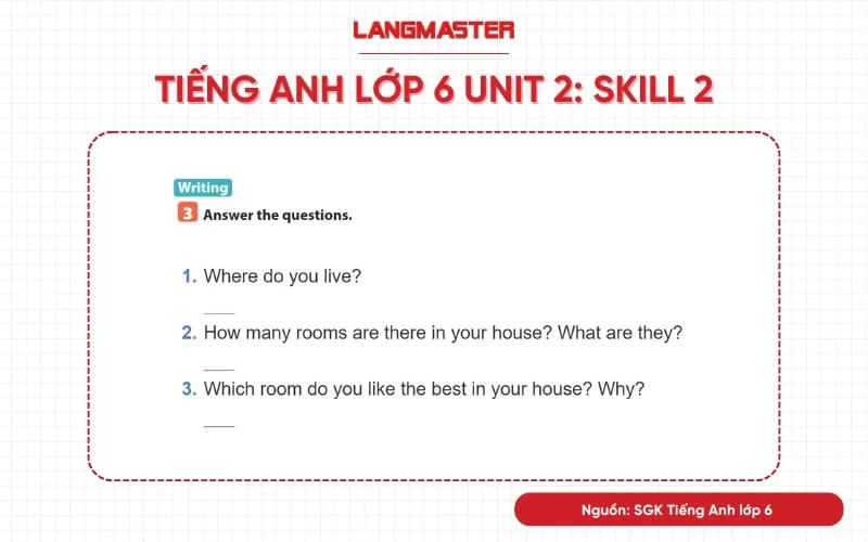 Tiếng Anh lớp 6 Unit 2 Skills 2