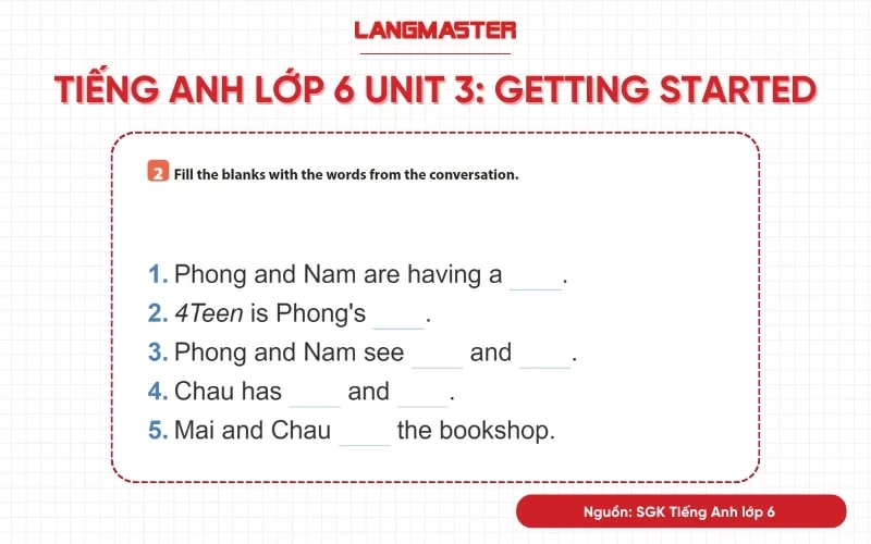 tiếng anh lớp 6 unit 3