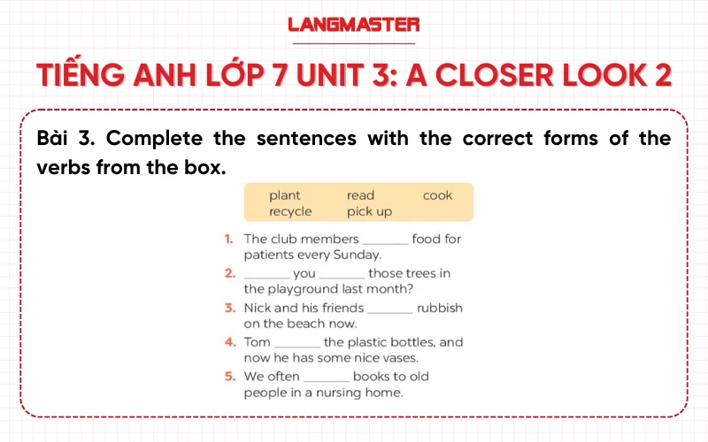 Bài 3 Tiếng Anh lớp 7 Unit 3 A Closer Look 2 sách Global Success