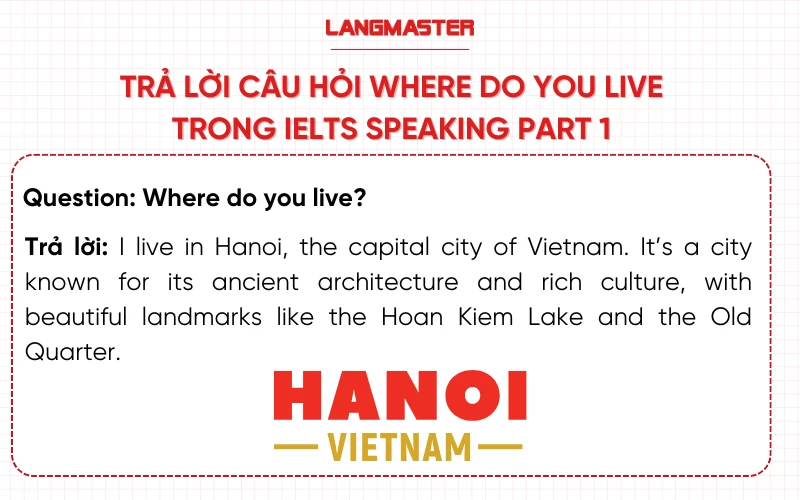 Trả lời câu hỏi Where do you live trong IELTS Speaking part 1