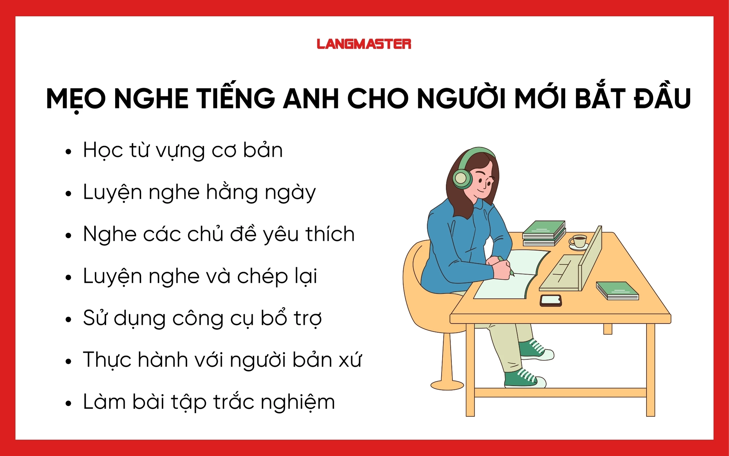 Mẹo học nghe tiếng Anh hiệu quả cho người mới bắt đầu