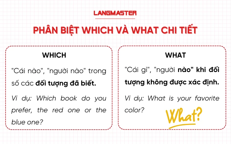 Khi nào dùng Which? Khi nào dùng What?