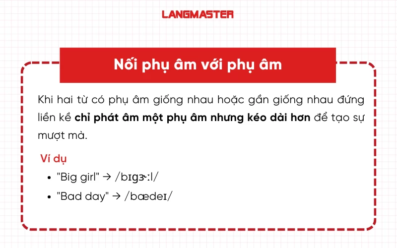 Nối phụ âm với phụ âm