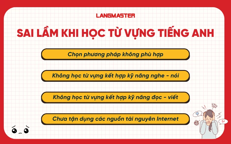 Sai lầm khi học từ vựng tiếng anh