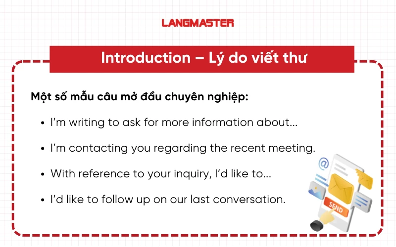 lý do viết email tiếng Anh thương mại