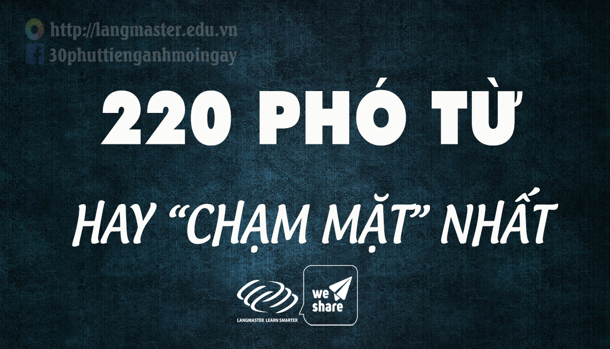 250 Phó từ "HAY CHẠM MẶT NHẤT" trong tiếng Anh